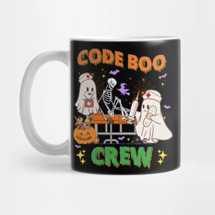 Code Boo Crew Funny Ghost Nurse Halloween Costume Nursing Mug